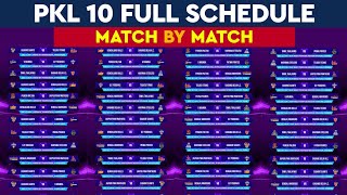 Pro Kabaddi 202324 Full Schedule amp Time Table  PKL Season 10 Full Schedule  PKL 10 Schedule [upl. by Creamer]