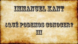 Immanuel Kant ¿Qué podemos conocer III [upl. by Wadesworth605]