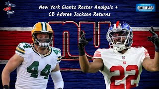 New York Giants 53 Man Roster Analysis  CB Adoree Jackson Returns  Ty Summers  Anthony Johnson [upl. by Brenn671]