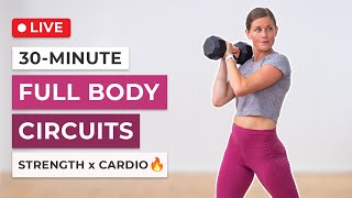 30Minute Full Body Strength  Cardio Circuits [upl. by Apeed247]