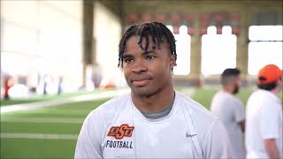 Oklahoma State WR Brennan Presley previews Arkansas and Tulsa next two opponents [upl. by Brey]