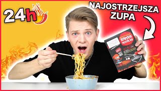 JEM TYLKO OSTRE JEDZENIE PRZEZ 24H 😱 najostrzejszy ramen  Dominik Rupiński [upl. by Krauss132]