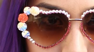 Flower Sunglasses ♥ DIY [upl. by Ehcadroj]