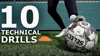 10 Technical Drills For Footballers  Become A Technical Master With These Exercises [upl. by Ybab]