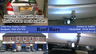 Honda Jazz car with fixed Thule towbar HD [upl. by Packston]