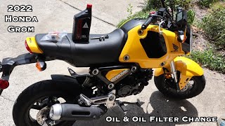 2022 Honda Grom Oil Change Oil amp Oil Filter [upl. by Papotto656]