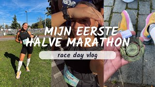 MIJN EERSTE HALVE MARATHON BREDA SINGELLOOP RACEDAY VLOG [upl. by Dviad]