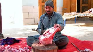 Beef Head Meat Cutting Process  Beef Cutting Skills  Meat Cutting Factory  Buffalo Meat [upl. by Vastha]