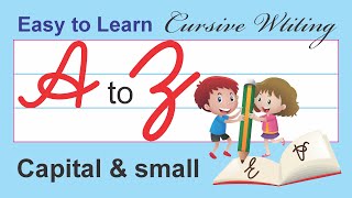 Cursive Writing for children  Cursive Capital amp small alphabet  Learning Booster  Write A to Z [upl. by Kendry]