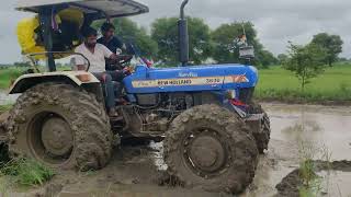 3630 NewHolland 4x4 tractor stuck in mud 🚜 [upl. by Seroled]