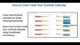 How to Color Code Your Outlook Calendar [upl. by Annaeiluj121]