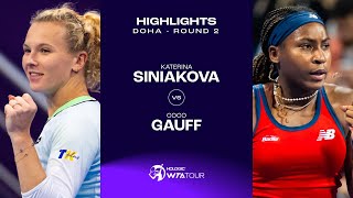 Katerina Siniakova vs Coco Gauff  2024 Doha Round 2  WTA Match Highlights [upl. by Porush173]