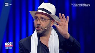 Sanremo 2022 Checco Zalone conquista lAriston tra gag e risate  Oggi è un altro giorno 03022022 [upl. by Aliuqehs]