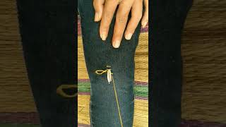 an easy way to sew ripped jeans at the knee [upl. by Jaquenette613]