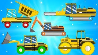 Construction Truck w Bulldozer And Compactor Roller Changing Car Tires  Kids Cars Videos [upl. by Silvio]