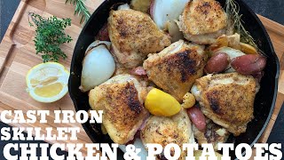 Cast Iron Skillet Chicken and Potatoes [upl. by Kirbee547]