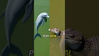 Ganges river dolphin vs Gharial short shortvideo animal [upl. by Hnaht]