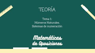 Oposiciones Matemáticas Tema 1  1 Introducción [upl. by Iey]