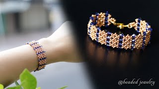 DIY beading bracelet with swarovski crystal bicones beads and seed beads [upl. by Debora]