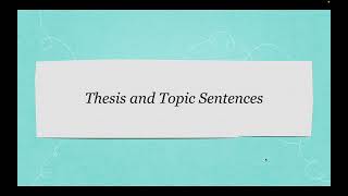 Thesis Statement Vs Topic Sentence [upl. by Gallard]