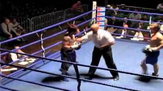 Double knockdown Professional Boxing match Phil Gill Vs Craig Dyer [upl. by Oahc492]