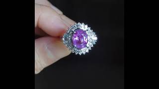 Gem Gardener 288ct Intense Burma Unheated Purple Sapphire Ring 18k [upl. by Nattirb]