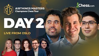 Airthings Masters 2023  Day 2  Champions Chess Tour  Carlsen vs Erigaisi  Nakamura vs So [upl. by Enaz]