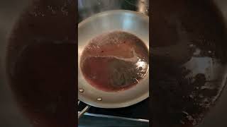 how to make a pan sauce deglaze on stainless steel pan [upl. by Ahsertal]