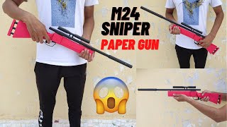 How to Make Paper M24 Sniper Gun  Paper Gun  M24 Paper Sniper Gun  Mad Times [upl. by Bihas]