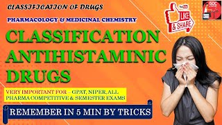 Classification of Antihistaminic Drugs by tricks Pharmacology and Medicinal Chemistry [upl. by Briana]