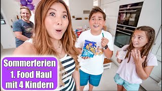 Sommerferien Einkaufen mit 4 Kindern 😍 Takis live Test amp XXL Food Haul  Mamiseelen [upl. by Hiroko]