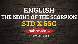 Std X  SSC  English  The Night Of The Scorpion [upl. by Annasiul930]