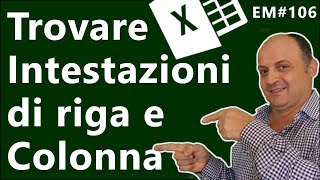 📌EM106 Trova lintestazione di riga o di colonna di una tabella incrociata [upl. by Laemaj]