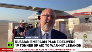 Russia sends 19 tons of humanitarian aid to Lebanon [upl. by Nnayt]