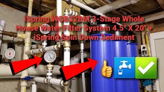 iSpring WGB32BM 3Stage Whole House Water Filter System 45 X 20  iSpring Spin Down Sediment [upl. by Darcee]