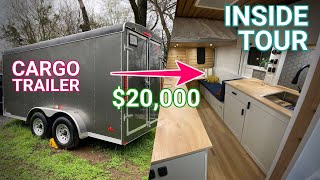 Cargo Trailer turned into AMAZING Custom Camper [upl. by Baniaz]