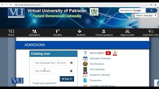 VU Online Admission Procedure 2024 [upl. by Margarita501]