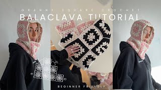 crochet GRANNY SQUARE BALACLAVA beginner friendly pattern [upl. by Dewhurst]