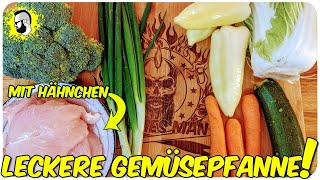 Schnelle Rezepte Leckere Gemüsepfanne mit Hähnchen und Reis 🤤 [upl. by Ansev]