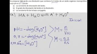 Como calcular la constante de acidez y basicidad a partir del pH [upl. by Jackquelin718]