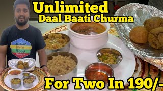 Unlimited Dal Bati Churma In Just 190 Unlimited food in Delhi  Rajasthani Thaliwala [upl. by Lletnom]