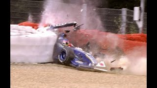 1999 Belgian GP  BAR Qualifying Accidents [upl. by Areyk490]