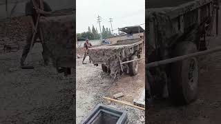 Concrete pouring process for the rural pavement [upl. by Yhtimit]