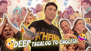 EXTREME DEEP TAGALOG WORDS TO ENGLISH CHALLENGE LAUGHTRIP SAGOT NG MGA BEKS  CHAD KINIS VLOGS [upl. by Blayze]