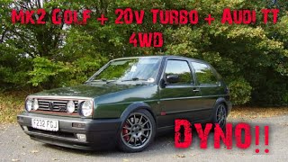 Mk2 Golf  20v Turbo  Audi TT 4WD on the Dyno [upl. by Annayhs670]