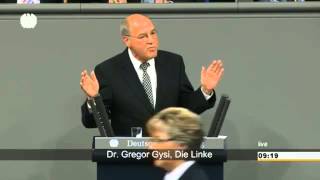 Gregor Gysi zu ISIS Ukraine NSA TTIP Rente Mindestlohn Bildung 25062014  Bananenrepublik [upl. by Anoblav]