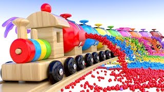 Colors with Preschool Toy Train and Color Balls  Shapes amp Colors Collection for Children [upl. by Enelehcim972]