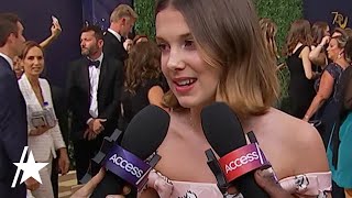 Stranger Things Millie Bobby Brown Says Drake Helps Her With Boys  Access [upl. by Eniarol32]