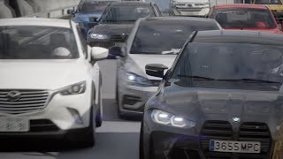 Bmw M3 G80 vs Golf R Cut Up In Traffic Assetto Corsa [upl. by Ivie22]