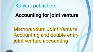 double entry joint venture accounting and memorandum joint venture accounting [upl. by Sumetra]